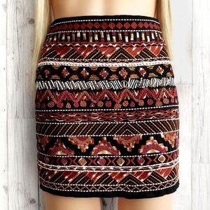 H&M Beaded and Embroidered Mini Skirt - Size 10